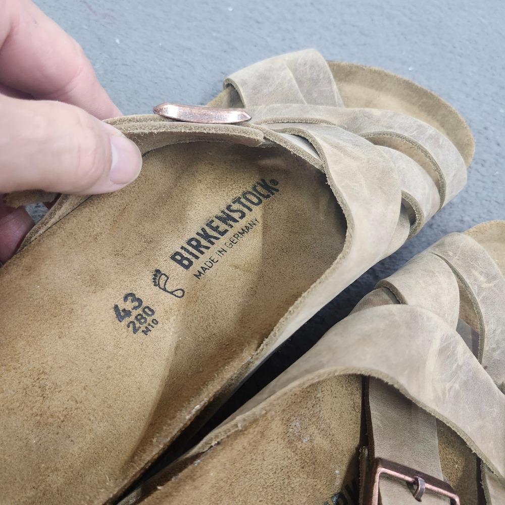 Birkenstock Salina Sandals Tobacco Brown Oiled Leather Mens 43 L12 M10 Regular - Picture 2 of 6